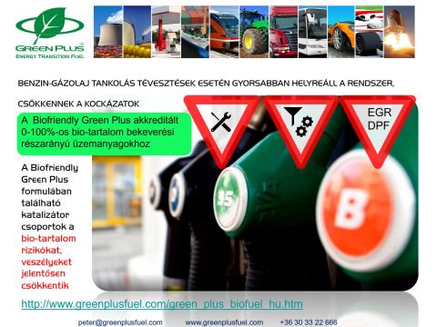 Gázolaj,  benzin eltarthatóság,  Green Plus motorélettartam növelés ENSZ hatósági adalékkal Gázolaj,  benzin eltarthatóság,  Green Plus motorélettartam növelés ENSZ hatósági adalékkal