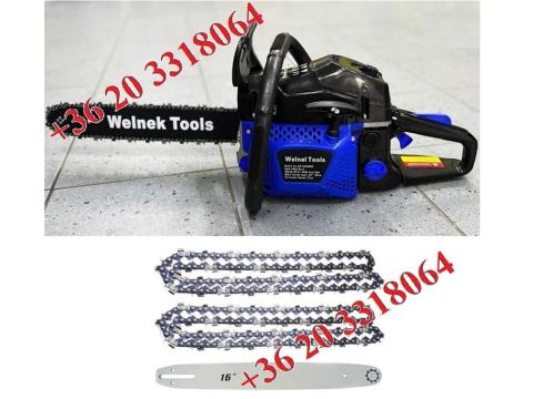 Láncfűrész 73cm³/5.8Le,  16” col 40es láncvezetőlap +2db. lánc * Welnek Tools VK-00058 Láncfűrész 73cm³/5.8Le,  16” col 40es láncvezetőlap +2db. lánc * Welnek Tools VK-00058