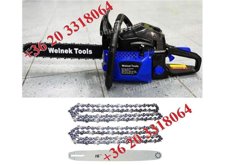 Láncfűrész 73cm³/5.8Le,  16” col 40es láncvezetőlap +2db. lánc * Welnek Tools VK-00058