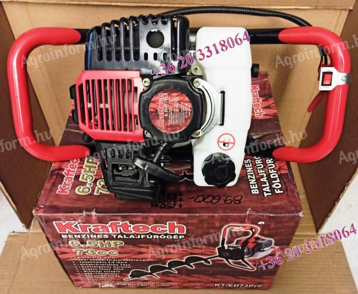 Földfúró Talajfúró 73cm³/6.5Le Gödörfúró 1 és 2 felhasználó +100 150 200as fúró * KrafTech