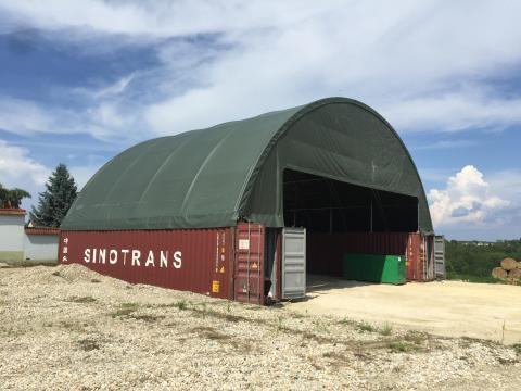 Konténer sátor 10 m x 12 m x 3,6 m raktárról Konténer sátor 10 m x 12 m x 3,6 m raktárról