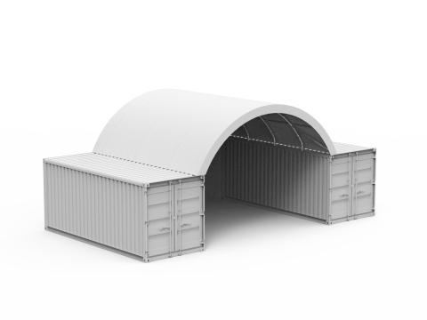 6x6 Konténer sátor/ Konténer fedés/ Konténer tető - 20 lábas konténerre 6x6 Konténer sátor/ Konténer fedés/ Konténer tető - 20 lábas konténerre