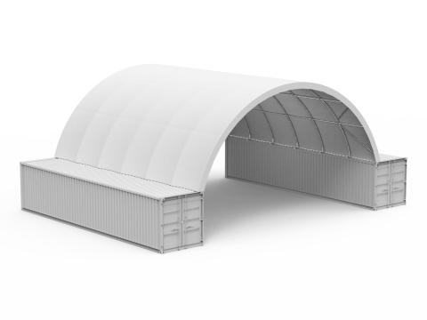 12x12 Konténer sátor/ Konténer fedés/ Konténer tető - 40 lábas konténerre 12x12 Konténer sátor/ Konténer fedés/ Konténer tető - 40 lábas konténerre