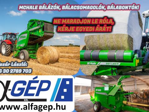 McHale bálázók,  bálabontók,  bálacsomagolók McHale bálázók,  bálabontók,  bálacsomagolók