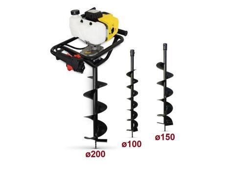 Földfúró,  talajfúró 65 cm³/3, 2 LE,  gödörfúró 1 és 2 felhasználós + 3 fúrószár,  Bamato EBO-80 Földfúró,  talajfúró 65 cm³/3, 2 LE,  gödörfúró 1 és 2 felhasználós + 3 fúrószár,  Bamato EBO-80