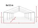 XXL Premium Pavilon,  sörsátor rendezvénysátor 6x12 m,  ponyva 240g/m2 fehér (72m2)