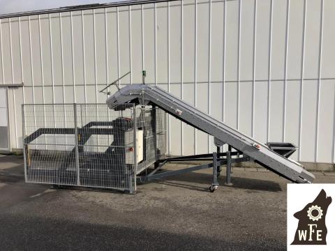 Használt Mountec MKV-2 ládatöltő felhordó szalaggal jó állapotban eladó Használt Mountec MKV-2 ládatöltő felhordó szalaggal jó állapotban eladó