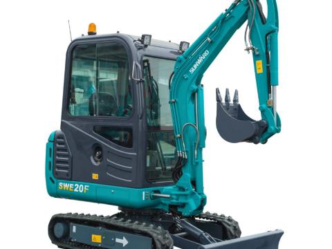 Sunward SWE20F mini gumilánctalpas forgó kotró Sunward SWE20F mini gumilánctalpas forgó kotró