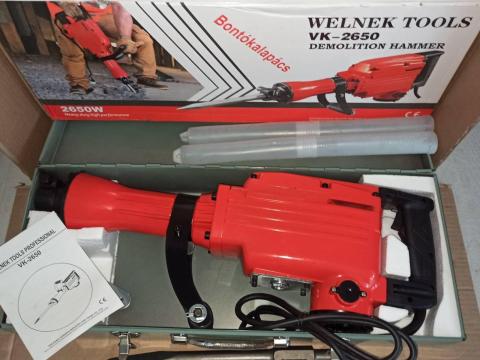 Bontókalapács, fúrókalapács, vésőgép 55 joule 2650W – Welnek Tools VK-2650 – SDS HEX befogás Bontókalapács, fúrókalapács, vésőgép 55 joule 2650W – Welnek Tools VK-2650 – SDS HEX befogás