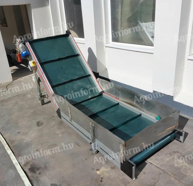 MASS NC mobil,  alu vázas szállítószalag 3000x860 lapátos felhordószalag