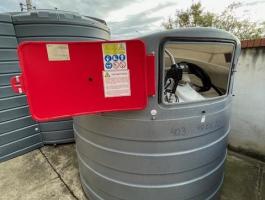 5000 literes műanyag gázolajkút,  telepített,  dupla falú