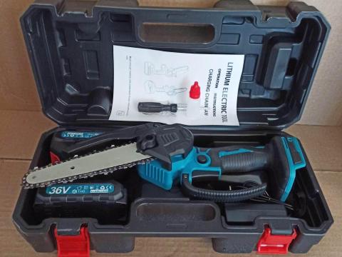 Akkus Mini Ágvágó Láncfűrész 15cm/6”col,  +2db 36V Li-ION Akku * THO M-8009 * Akkus Mini Ágvágó Láncfűrész 15cm/6”col,  +2db 36V Li-ION Akku * THO M-8009 *