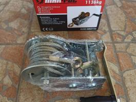 Kézi csörlő 10 m drótkötél,  acél sodrony,  1136 kg,  10 méter,  Möller dupla áttét,  10 m drótköteles