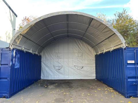 6x12 Konténer sátor/ Konténer fedés/ Konténer tető - 40 lábas konténerre 6x12 Konténer sátor/ Konténer fedés/ Konténer tető - 40 lábas konténerre