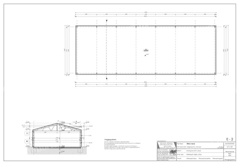 Fedeles lovarda tároló vázszerkezet 420 m² - 12,5 m x 35 m x 5,7 m