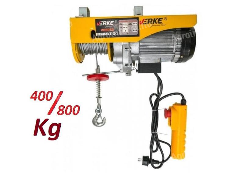 Elektromos csörlő 400kg / 800kg * Verke V06052 * Premium Line * 1300 wattos motor,  6-12m