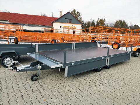 Új Orange utánfutó (220x450 cm) 2500 KG fékes,  2 tengelyes Új Orange utánfutó (220x450 cm) 2500 KG fékes,  2 tengelyes