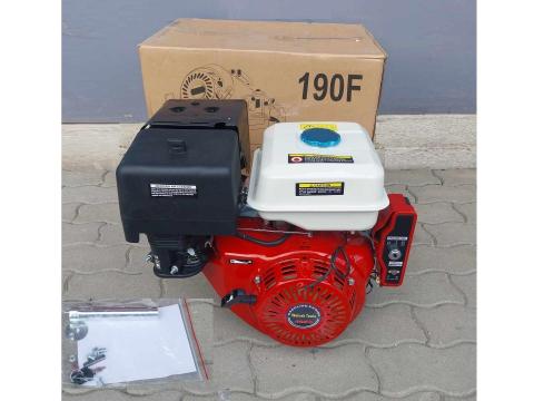 Meghajtó motor, stabilmotor, meghajtómotor, 420cm³ / 15Le, önindítós és berántós, vízszintes tengely 25 mm, hossza 60 mm * Welnek Tools Professzionál 190F * dupla ékszíjtárcsás, lapvibrátor,  tuskómaró