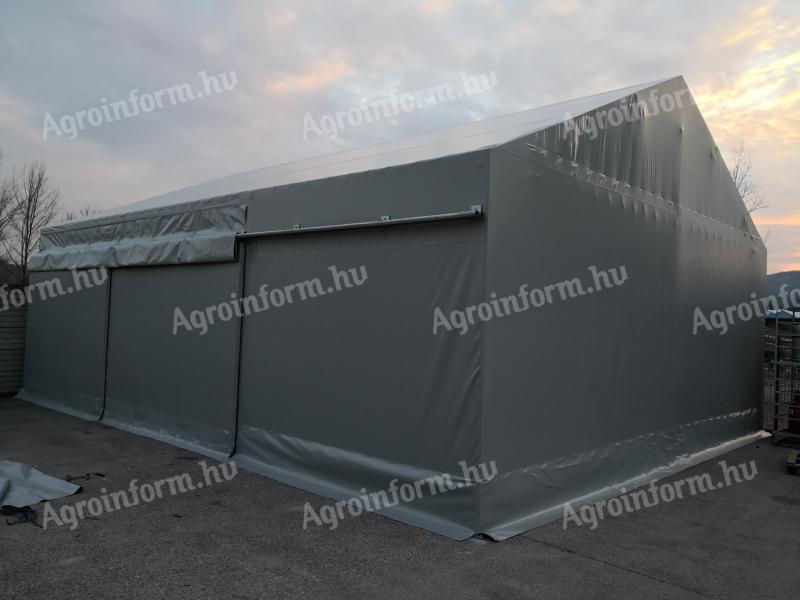 Raktársátor eladó: Új acélváz szerkezet,  8x8x5m,  650 g/m2 PVC,  fehér