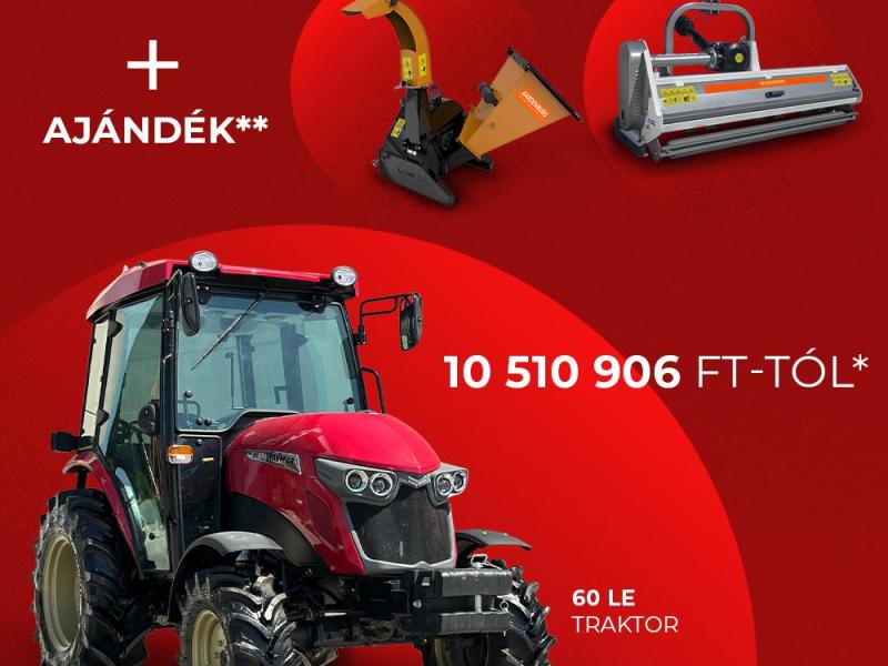 Ajándék szárzúzó + ágaprító / Yanmar traktor, 60 lóerős japán traktor - 0% THM / YM359A