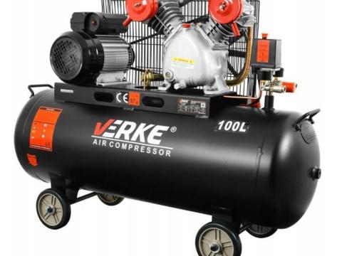 Kompresszor 100 l / 2,2 kW, kéthengeres • Verke V81115 • olajkenésű V-henger 250 l/perc, ékszíjmeghajtású Kompresszor 100 l / 2,2 kW, kéthengeres • Verke V81115 • olajkenésű V-henger 250 l/perc, ékszíjmeghajtású