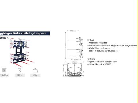 Függőleges tüskés bálafogó csipesz - FK Machinery - MAXI Függőleges tüskés bálafogó csipesz - FK Machinery - MAXI
