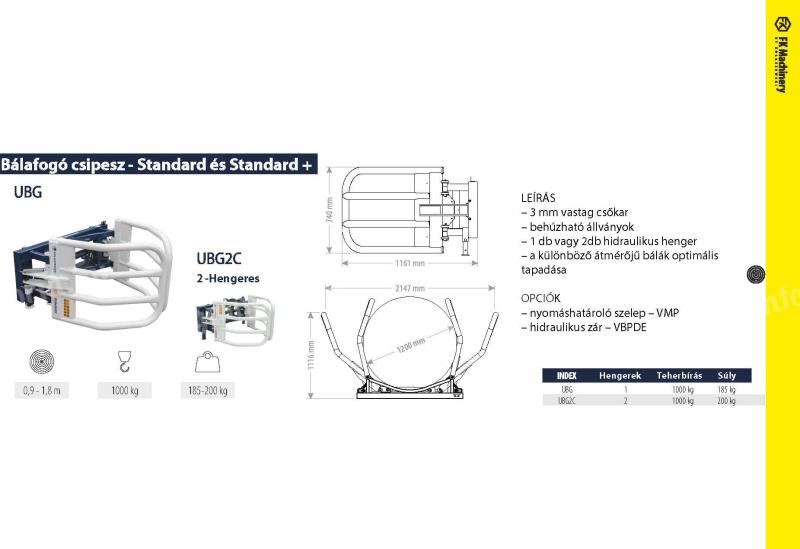 Bálafogó csipesz - FK Machinery - STANDARD