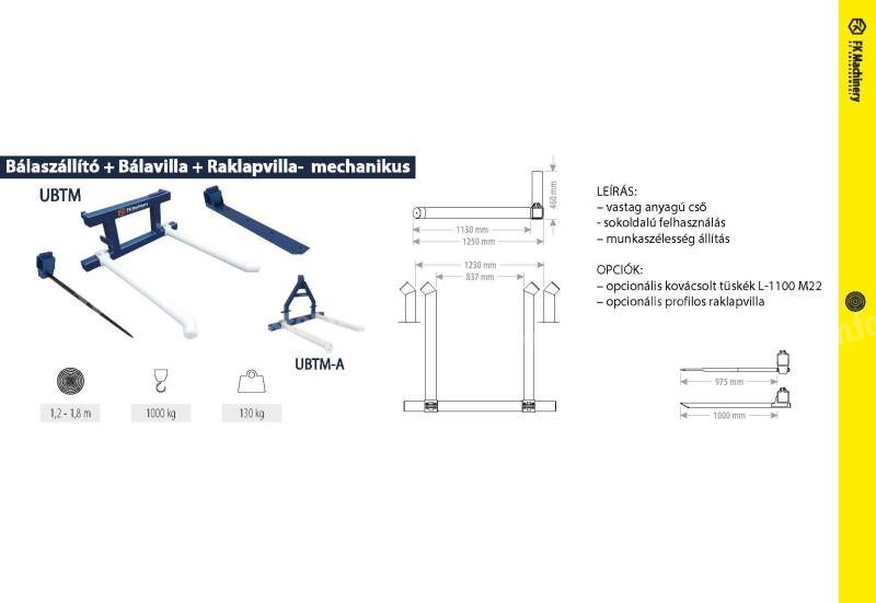 Bálaszállító 3 az 1-ben - mechanikus – FK Machinery
