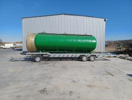 13m3 es poliészter tartály pótkocsira,  viz szállításra,  leszállítva