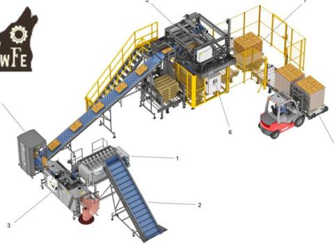 DOMASZ nagyhatékonyságú automata zöldség csomagoló gépsor eladó,  Wolfoodengineering Kft