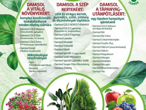 Damisol környezetbarát biokatalizátor levéltrágyák Damisol környezetbarát biokatalizátor levéltrágyák