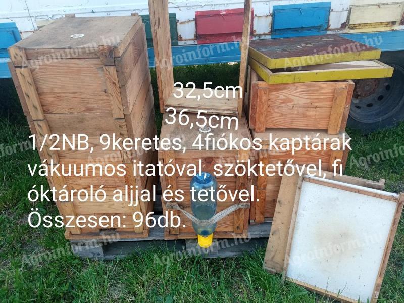 1/2NB,  9 keretes,  4 fiókos,  60db. alig használt rakodó kaptár eladó. Jászberény