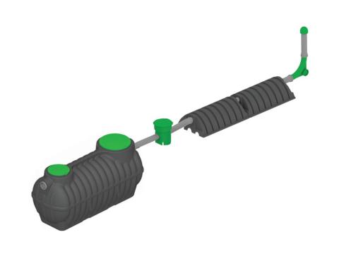 Házi szennyvíztisztító kislétesítmény 1000 l alagutas