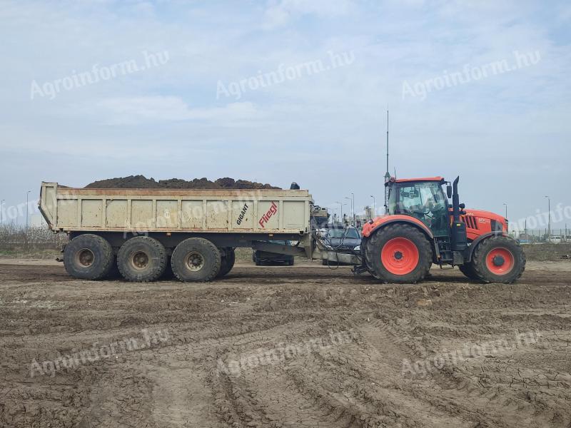 Fliegl ASW 373 Stone letoló pótkocsi föld, homok és kavics szállításához