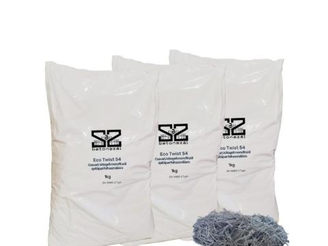 Eco twist 54. 1 kg/csomag. Csavart,  kötegelt monofil szál (54 mm) - ipari padló betonoz