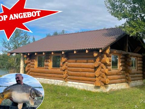 Kézzel faragott,  félkész rönkház Hövejen közvetlenül a vízparton eladó Kézzel faragott,  félkész rönkház Hövejen közvetlenül a vízparton eladó