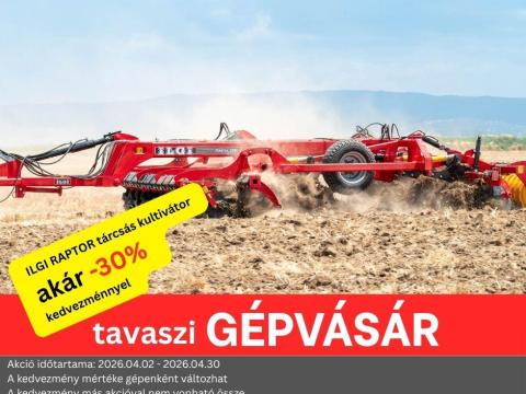 GÉPVÁSÁR -30% I ILGI RAPTOR I Nehézkultivátor I Tárcsás kultivátor I 3-4 méter