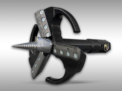 Tuskómaró a JANSEN JSK-500 kúpos rönkhasítón Tuskómaró a JANSEN JSK-500 kúpos rönkhasítón