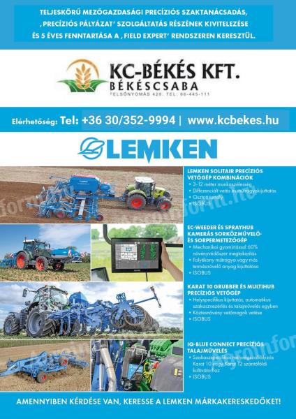 Lemken munkagépek teljes palettája a KC-BÉKÉS KFT-nél