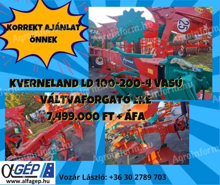 Kverneland LD-100-200-9, 4 vasú váltvaforgató eke egyedi áron
