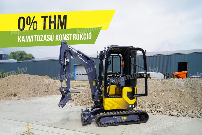 Mini forgókotró, gumihevederes, fülkés / Eurotrac HE18-SR