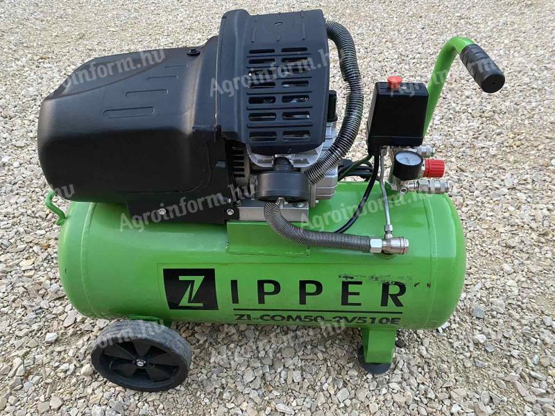 Kompresszor,  2 hengeres,  olajkenésű,  2,2 kW,  V henger,  50 L,  8 Bar * ZIPPER ZI-COM 50-2V510E