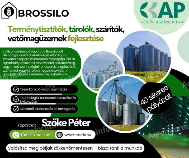 Brossiló – Terménytisztítók, magtárolók, gabonaszárítók, vetőmagüzemek, terménytároló silók – KAP