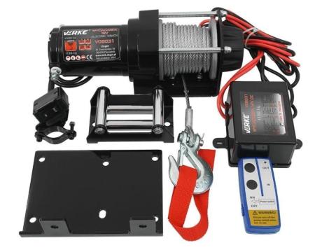 Elektromos 12V csörlő,  1130Kg terhelésű,  12V / 120A autócsörlő, 12m acélsodrony * Verke V06031 * járműcsörlő Elektromos 12V csörlő,  1130Kg terhelésű,  12V / 120A autócsörlő, 12m acélsodrony * Verke V06031 * járműcsörlő