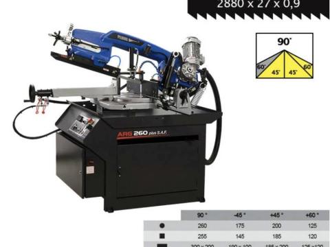 PILOUS ARG 260 PLUS S.A.F. hidraulikus félautomata szalagfűrészgép PILOUS ARG 260 PLUS S.A.F. hidraulikus félautomata szalagfűrészgép