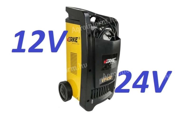 Akkumulátortöltő és bikázó 320 A, akkutöltő 12 V - 24 V - Verke V80019 - VP-450