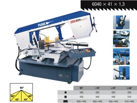 PILOUS ARG 500 PLUS S.A.F. hidraulikus félautomata szalagfűrészgép PILOUS ARG 500 PLUS S.A.F. hidraulikus félautomata szalagfűrészgép