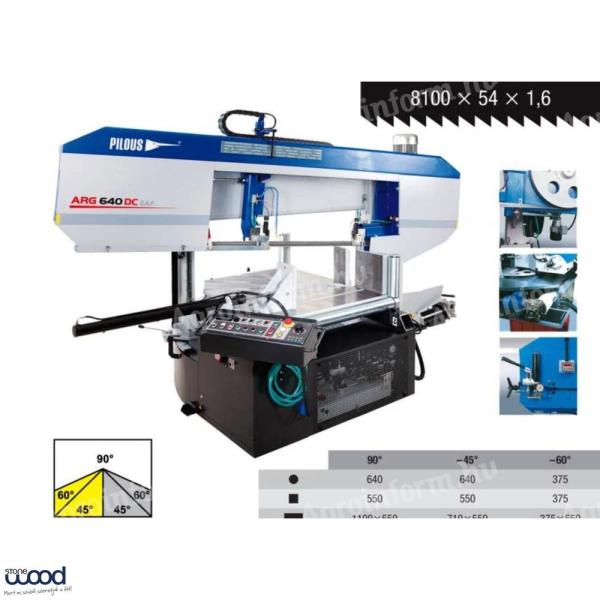 PILOUS ARG 640 DCT S.A.F. kétoszlopos félautomata szalagfűrészgép
