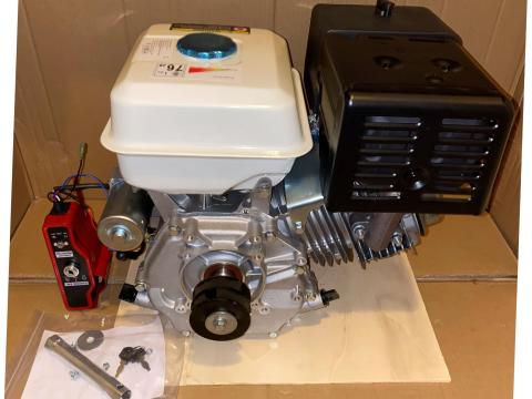 Meghajtó motor, meghajtómotor, stabilmotor 420 cm³ / 15 LE, önindítós és berántós, vízszintes tengely 25 mm, hossza 60 mm * EuroMotor M61-190F * dupla ékszíjtárcsás, lapvibrátor, aggregátor, tuskómaró