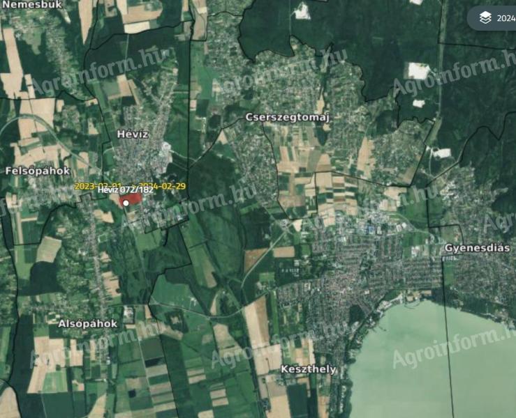 Hévíz határában 1 924 m²-es szántó eladó